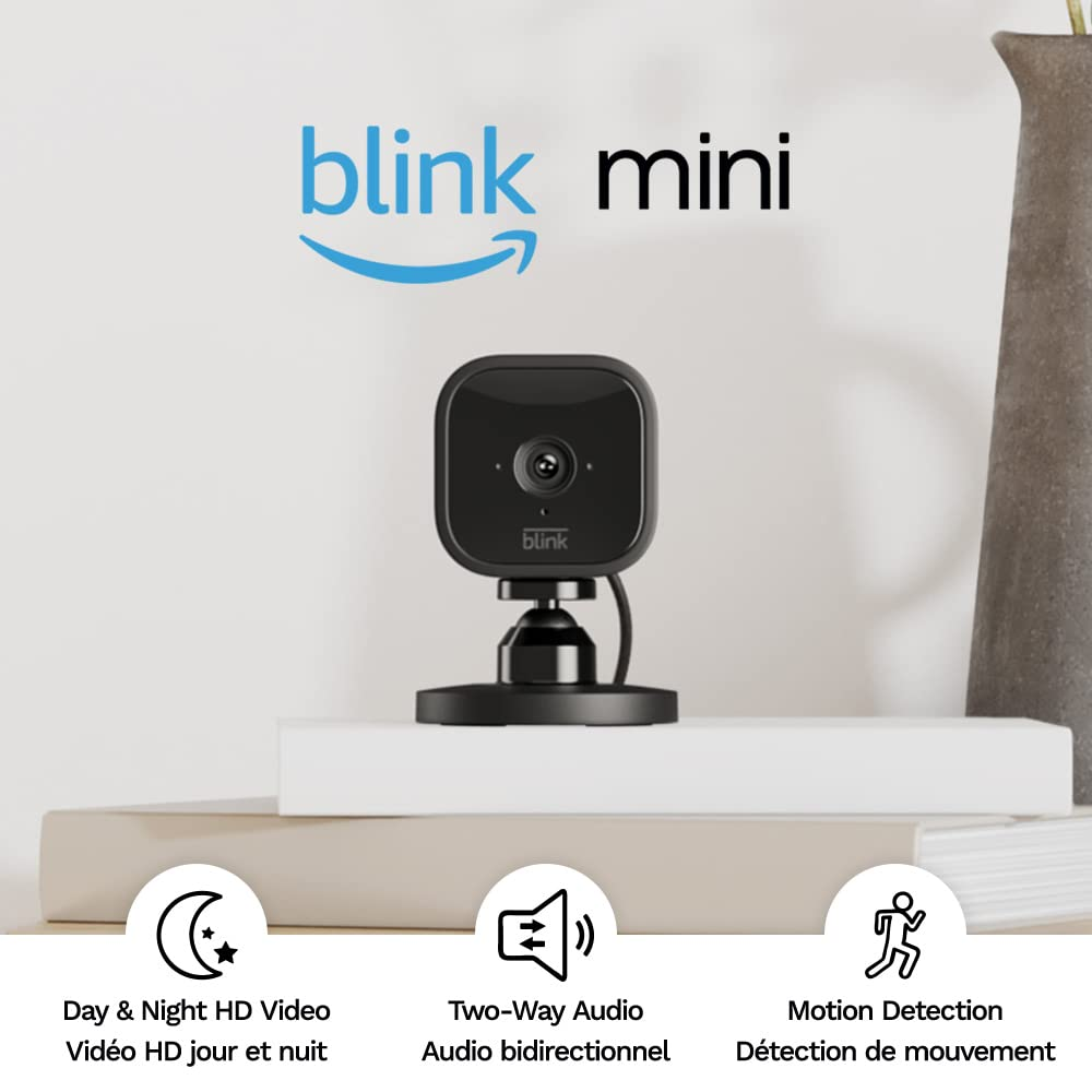 NEW Blink Mini – Compact Indoor Plug-in Smart Security Camera, 1080p HD ...