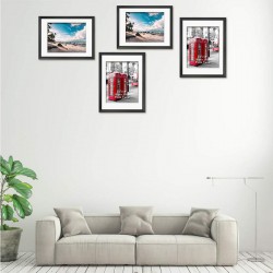 NEW Giftgarden 16x20 Poster Frames Set of 4, Matted to 11x14 Picture Photo with Mat or 16 x 20 Print without Mat, Black