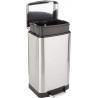 NEW Amazon Basics Smudge Resistant Small Rectangular Trash Can with Soft-Close Foot Pedal for Bathroom, Bedroom, Living room or Office, 20 Liter / 5.3 Gallon, Nickel