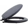 NEW Achim Home Furnishings TOVYELBK04 Fantasia Elongated Toilet Seat, 19-Inch, Soft Black