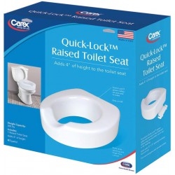 NEW Carex Toilet Seat Riser with Quick-Lock - Adds 4 Inches of Height to Toilet - Raised Toilet Seat with 300 Pound Weight Capacity - Slip-Resistant