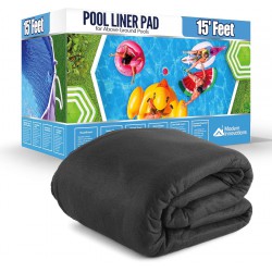 NEW Above Ground Pool Liner Pad, 15' Foot Round, Pre-Cut Heavy Duty Outdoor Pool Pads for Above Ground Pools, Black Swimming Pool Liners for Padding and Protection, Thick Pool Mats to Prevent Punctures