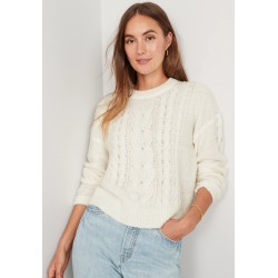 NEW Size 3X Womens OLD NAVY Cable-Knit Sweater - sea salt