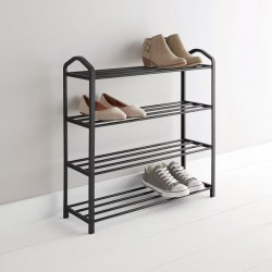 NEW Mainstays 4 Tier Shoe Rack, Black