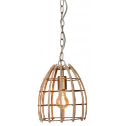 NEW Rattan & Metal Pendant