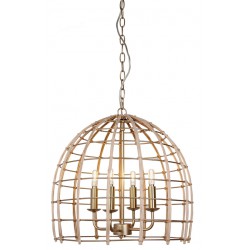 NEW Rattan & Metal Pendant