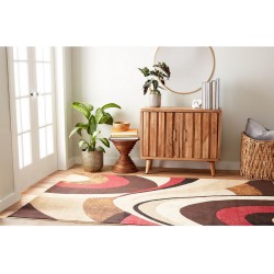 NEW Home Dynamix Tribeca Slade Modern Area Rug, Abstract Brown/Red 9'2x12'5