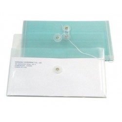 NEW Winnable Poly Envelope, Button Clasp, Side Opening, Clear, Check/Note Size, Expansion, 1 1/4in