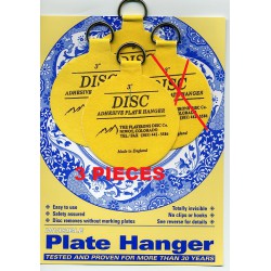 NEW Invisible English Disc Adhesive Medium Plate Hanger Set (3-3 Inch Hangers)