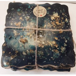NEW Hand Made (each one may vary) RESIN COASTERS - set of 6