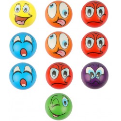 NEW Emoji Stress Balls, 10/Pack Funny Face Stress Balls Party Favor Balls to Release Stress for Children and Adults (6 Colors)