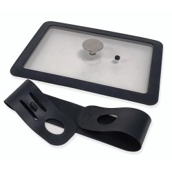 NEW Curtis Stone Universal Glass Lid With Pot Lid Holder