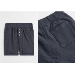 NEW Size 2T Baby Slub-cotton shorts - Dark grey-blue