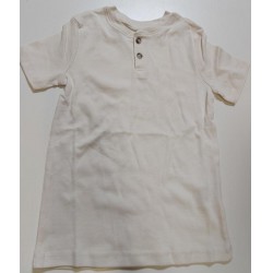 NEW Size 6X/7 H&M Boys Henley Short Sleeve T-shirt - natural white