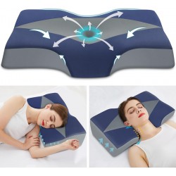 NEW Mkicesky Cervical Pillow for Neck and Shoulder Pain Relief, Memory Foam Neck Pillow for Sleeping, Queen Size 2 in 1 Neck Support Pillows, Orthopedic Bed Pillow for Side, Back, Stomach Sleepers