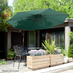 NEW Villacera 83-OUT5412 10' Offset Outdoor Patio Umbrella with 8 Steel Ribs and Aluminum Pole and Vertical Tilt, Green