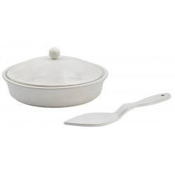 NEW temp-tations Covered Pie Dish with Ceramic Server