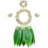 NEW Leaf Hula Skirt and Hibiscus Leis Set Hawaiian Costumes for Beach Luau Party