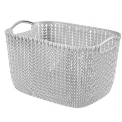 NEW Curver KNIT XS plastic rectangular storage basket, white, 25x17.5x14cm with handles