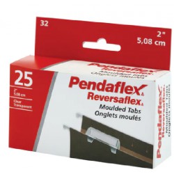 NEW Pendaflex Clear Plastic Moulded Tabs - 2, 1/5 Cut - 25/Pack