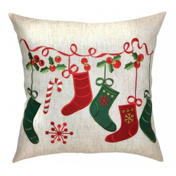 NEW Mera Linens Stocking Candy Cane 18 Square Cushion