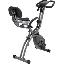 NEW PRE ASSEMBLED Exercise Bike 10 Levels of Adjustable Magnetic Resistance, Foldable and Quiet, with Arm Resistance Band, LCD Screen, Used for Home Aerobic Training Bicycle, Stationary 264lbs Weight Capacity