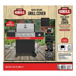 NEW EXPERT GRILL DELUXE 3 -4 BURNER 60 WATER-RESISTANT OUTDOOR GAS GRILL COVER FITS MOST 3 TO 4 BURNER GRILLS, SIZE 60 W x 18 D x 40 H , BLACK COLOR