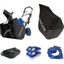 NEW Snow Joe 24V-X2-SB18-TV1 24-Volt iON+ Snow Blower Bundle, w/ 2 x 4.0-Ah Batteries, Dual Port Charger, Cover, Ice Dozer