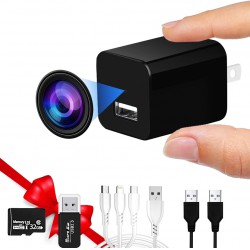 NEW Mini Spy Camera Charger, Hidden Camera, 1080P Full HD Hidden Cameras for Home, Nanny Cam, Mini Camera Surveillance, Spy Cam, Small Camera, Motion Detection, Loop Recording, No WiFi Needed, 32G SD Card