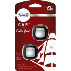 NEW Febreze Car Air Freshener Vent Clip Old Spice Scent.07 oz. Car Vent Clip, 2 Count, Red and White