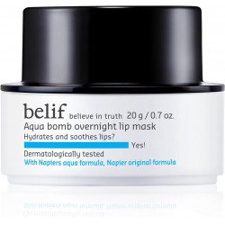 NEW belif Aqua Bomb Overnight Lip Mask | Liightweight Lip Gel For Soothing and Hydrating | Normal, Dry, Combination & Oily Skin Type | Radiant & High Shine Finish | 0.7oz