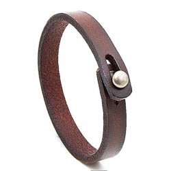 NEW Men's Plain Wrap Bracelet Cuff Wristband Brown Stud Closure (aprox:8)