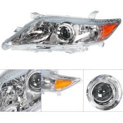 NEW 1 PIECE GXYWADY Headlights Front Head Lamps Replacement for 2010 2011 Camry Reflector Chrome Projector Headlights