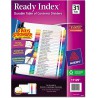 NEW Avery Ready Index Table of Content Dividers for Laser and Inkjet Printers, 1-31, Multi-Colour, 1 Set, (11129)
