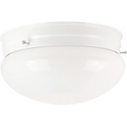 NEW  Sunlite HALL6/WH 6-Inch Mushroom Ceiling Fixture, White Finish with White Glass