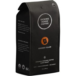 NEW BBD: FEB/8/2025 - Kicking Horse Coffee - Grizzly Claw Blend, Ground 100% Arabica Coffee Dark Roast All Organic & Fairtrade 284 g