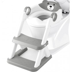 NEW Potty Training Toilet Seat,Upgrade Toddler Toilet Seat for Kids Boys Girls, Potty Training Toilet with Step Stool/Soft Cushioned Seat/Splash Guard, Toddler Potty Seat for Toilet (Grey)