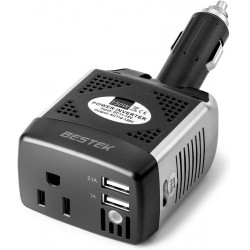 NEW BESTEK 150W Car Power Inverter DC 12V to AC 110V with 2 USB Ports (3.1A Shared)