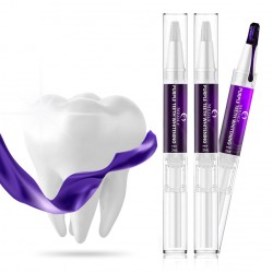 NEW EXP: 8/29/2026 - MEOLY Purple Teeth Whitening Pen (3 Pens) Colour Corrector, Teeth Whitening Kit for Sensitive Teeth, Instant White Smile Overnight, Teeth Stain Remover for Adult, Coffee Stain Remover for Teeth