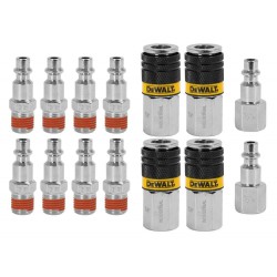 NEW DEWALT 1/4 in. NPT Industrial Couplers and Plugs, Includes: 4-Female Couplers, 8-Male Plugs, and 2-Female Plugs (14 PCS)