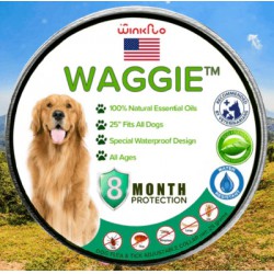 NEW Waggie - Natural Anti-Flea, Tick, & Mosquito Collar (Safest 8+ Months Protection)