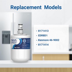 NEW AQUA CREST 8171413 Refrigerator Water Filter, Replacement for Whirlpool 8171413, 8171414, EDR8D1, Kenmore 46-9002