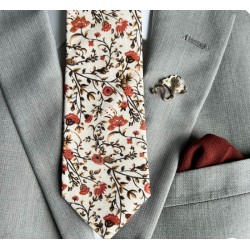 NEW Men's Skinny Slim Floral Print Tie