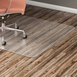 NEW Lorell Nonstudded Design Hardwood Surface Chairmat -48-Inch Length x 36-Inch Width x 60 mil Thickness Overall -Vinyl -Clear