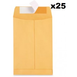 NEW 25PK Self-Seal Envelopes - Kraft, 6 1⁄2 x 10in