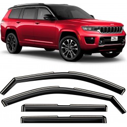 NEW Voron Glass in-Channel Extra Durable Rain Guards for Jeep Grand Cherokee L 2021-2025, Window Deflectors, Vent Window Visors, 4 Pieces - 200414