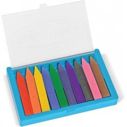 NEW Melissa & Doug Jumbo Triangular Crayons - 10-Pack, Non-Roll, Flip-Top Case