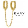 NEW EVRY JEWELS DOUBLE TROUBLE EARRINGS 14K GOLD plated