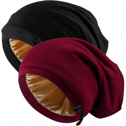 NEW NICPOO 2 Pcs Adjustable Silk Satin Bonnet Hair Wrap for Women Men Sleeping,Sleep Cap.