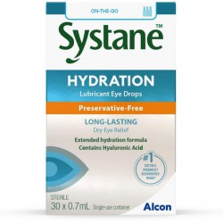 NEW EXP: 3/2026 - Systane Hydration Preservative Free Lubricant Eye Drops, 30 x 0.7 ml Single Use Containers